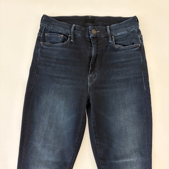 Mother Denim High Waisted Looker Ankle Fray in Last Call Dark Blue Womens 26 - Picture 3 of 15